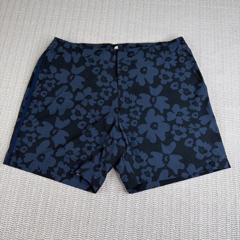Fair Harbor Men's Swim Trunks Size 30 Blue Floral Stretch Lined Shorts